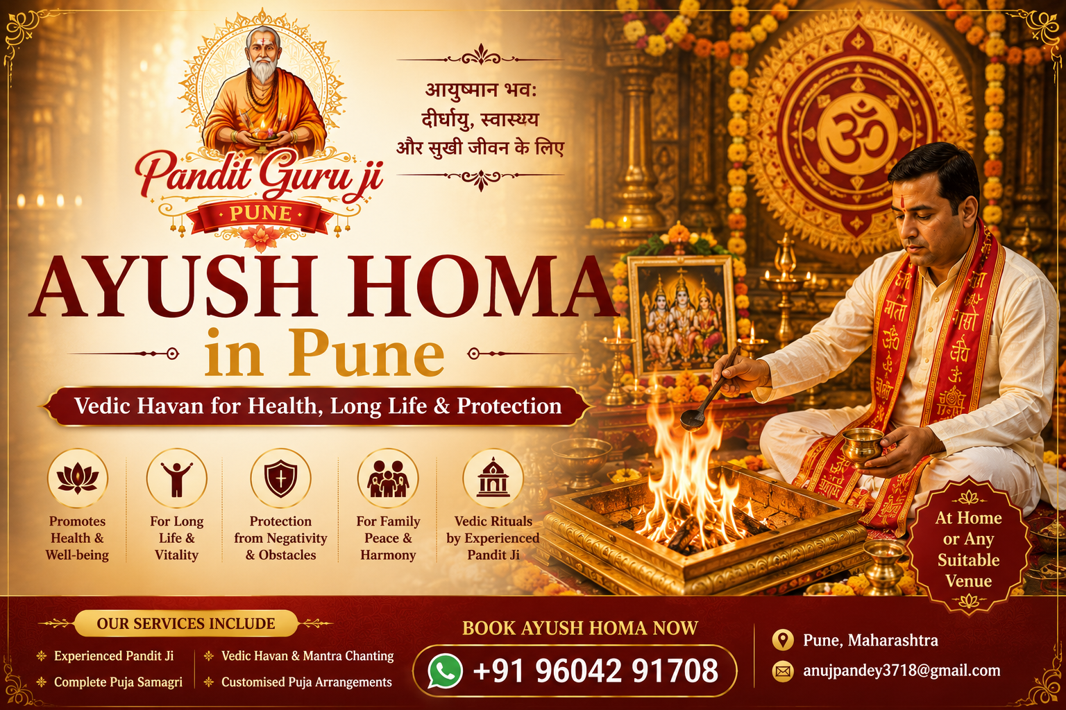 Ayush Homa in Pune - Vedic Havan for Health, Long Life and Protection
